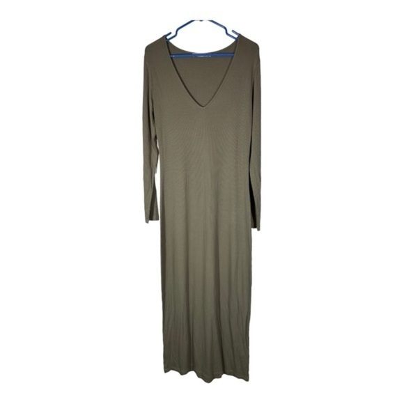 Samsoe Samsoe Patty Rib Long Sleeve Dress Covert Green - Picture 4 of 10